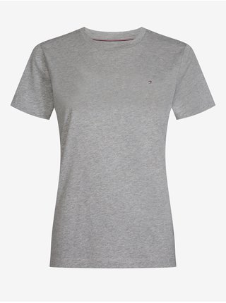 Šedé dámské žíhané basic tričko Tommy Hilfiger
