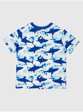 Modré chlapčenské tričko so žralokmi GAP