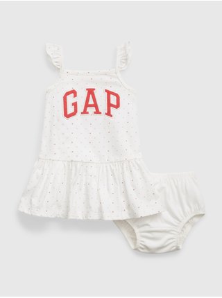 Biele dievčenské šaty s logom GAP