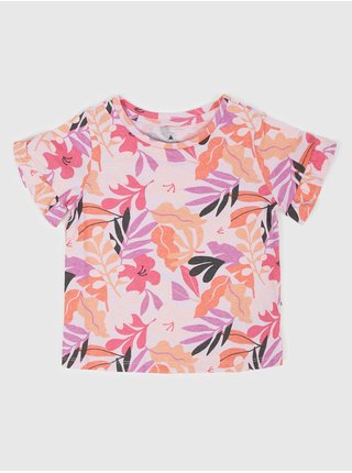 Růžové holčičí tričko květované GAP