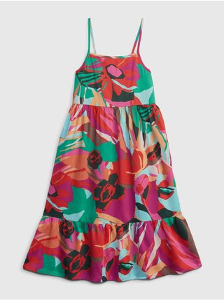 Farebné dievčenské šaty na ramienka kvetované GAP