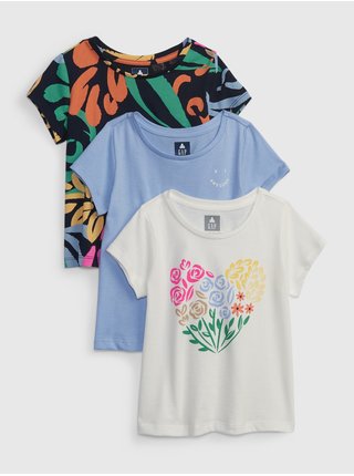 Farebné dievčenské tričká organic, 3ks GAP