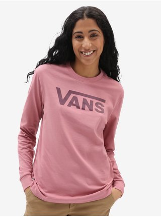 Růžové dámské tričko s dlouhým rukávem VANS