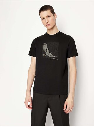 Tričká s krátkym rukávom pre mužov Armani Exchange - čierna