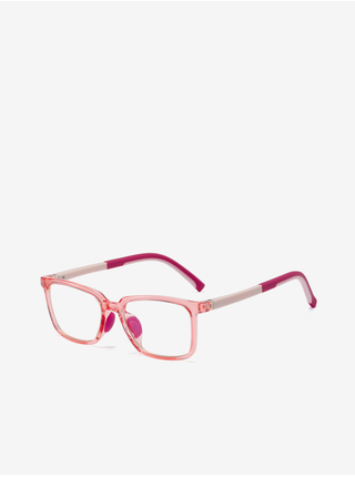 Růžové dětské hranaté brýle proti modrému světlu Veyrey Neccat