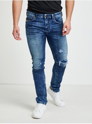 Modré pánské slim fit džíny s potrhaným efektem Diesel Thavar