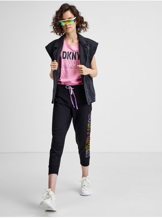 Černé dámské sportovní zkrácené tepláky DKNY