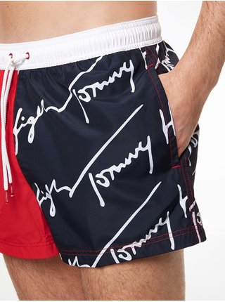 Modro-červené pánské vzorované plavky Tommy Hilfiger Underwear