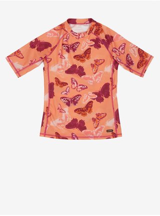 Oranžové holčičí vzorované tričko na plavání s UV faktorem Reima Joonia