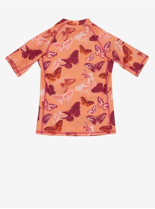 Oranžové dievčenské vzorované tričko na plavánie s UV faktorom Reima Joonia