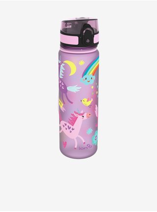 Růžová těsnící lahev na pití Ion8 One Touch Kids Unicorns 500 ml