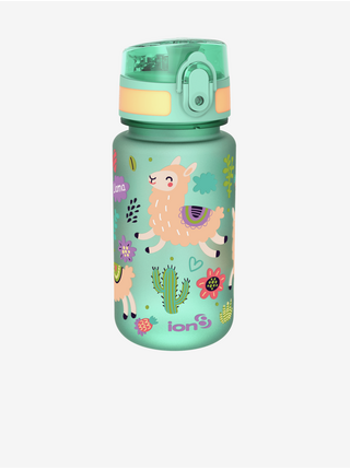 Zelená dětská lahev Ion8 One Touch Kids Llamas (350 ml)