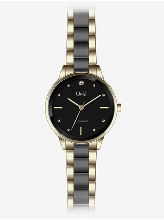 Dámské hodinky v šedo-zlaté barvě Q&Q 