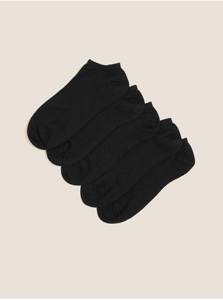 5 párů nízkých ponožek Sumptuously Soft™ Marks & Spencer černá