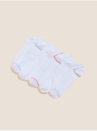 Balení 5 párů ponožek Trainer Liner Marks & Spencer bílá