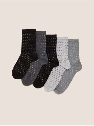 Balení 5 párů bezešvých kotníkových ponožek Marks & Spencer černá