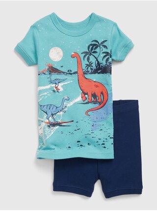 Modré dětské organic pyžamo s dinosaury GAP