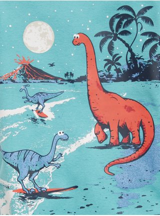 Modré detské organic pyžamo s dinosaurami GAP