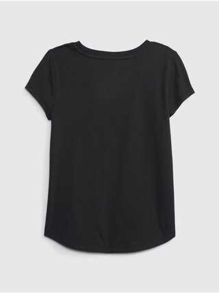 Čierne dievčenské tričko organic s potlačou GAP