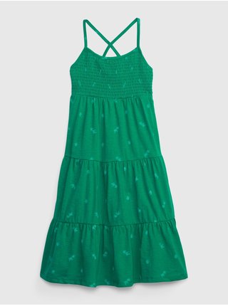 Zelené dievčenské midi šaty na ramienka GAP