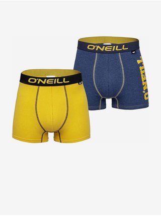 Sada dvoch pánskych boxeriek v žltej a tmavomodrej farbe O'Neill MEN BOXER SIDE LOGO&PLAIN 2PACK