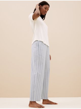 2 ks pyžamových nohavíc s technológiou Cool Comfort™, z čistej bavlny Marks & Spencer modrá