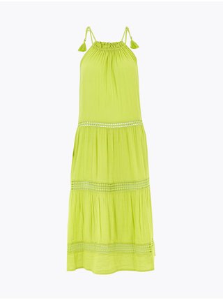 Plážové natahovací midi šaty s vysokým podílem bavlny Marks & Spencer žlutá