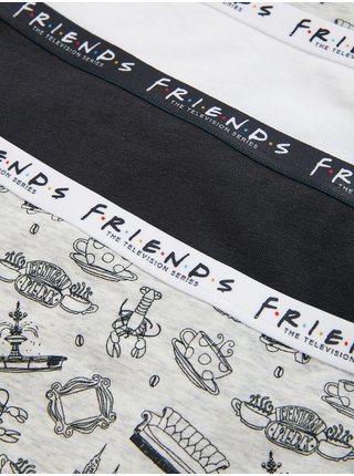 Bavlněné šortkové kalhotky s motivem seriálu Friends™(2-16 let), 5 ks v balení Marks & Spencer černá