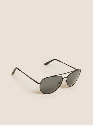 Letecké sluneční brýle s ochranným faktorem UV 50+ Marks & Spencer černá