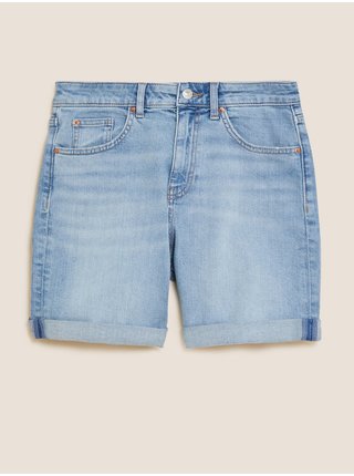 Džínové šortky v chlapeckém stylu Marks & Spencer námořnická modrá