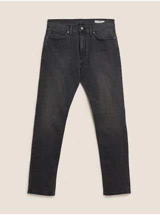 Strečové džíny s úzkým střihem Marks & Spencer šedá
