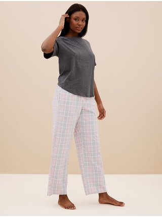 2 ks pyžamových nohavíc s technológiou Cool Comfort™, z čistej bavlny Marks & Spencer šedá