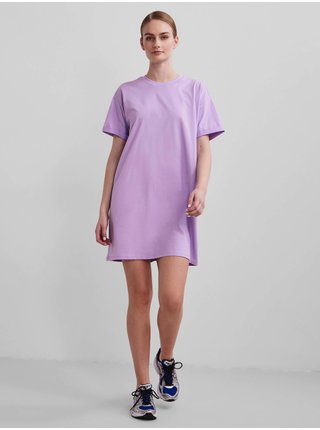 Světle fialové krátké basic šaty Pieces Ria