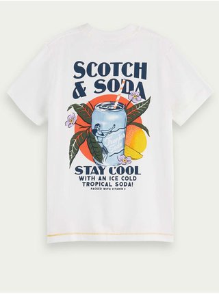 Bílé klučičí tričko s potiskem Scotch & Soda
