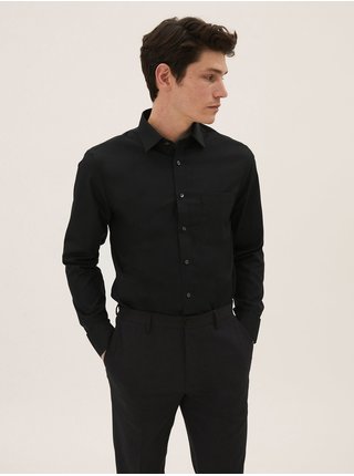 Košeľa úzkeho strihu s dlhým rukávom, 3 kusy v balení Marks & Spencer čierna