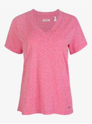 Růžové dámské tričko O'Neill LW ESSENTIALS V-NECK T-SHIRT