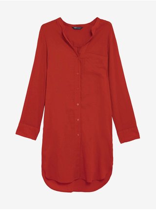 Dlouhá plážová košile z čisté bavlny Marks & Spencer červená