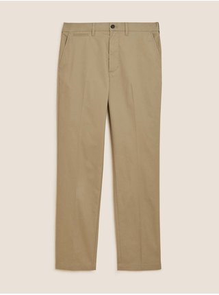 Béžové pánské super lehké chino kalhoty Marks & Spencer