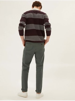 Super lehké chino kalhoty, normální střih Marks & Spencer zelená