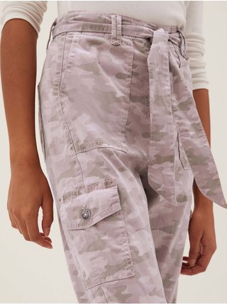 Zúžené skrátené kapsáčové nohavice s vysokým podielom materiálu Tencel™ Marks & Spencer ružová