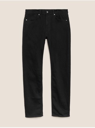 Strečové džíny rovného střihu Marks & Spencer černá
