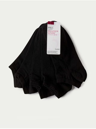 Sada pěti párů dámských ponožek v černé barvě  Marks & Spencer 