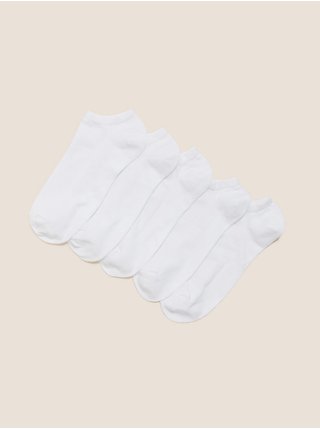 Sada pěti párů dámských ponožek v bílé barvě  Marks & Spencer 