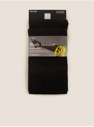 Balení 2 párů neprůhledných punčochových podkolenek Body Sensor™, 60 DEN Marks & Spencer černá