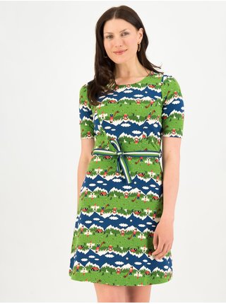 Modro-zelené dámské vzorované šaty Blutsgeschwister