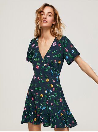 Tmavě modré dámské vzorované krátké šaty Pepe Jeans Evie