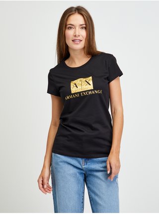 Tričká s krátkym rukávom pre ženy Armani Exchange - čierna