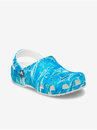 Modré vzorované chlapčenské papuče Crocs