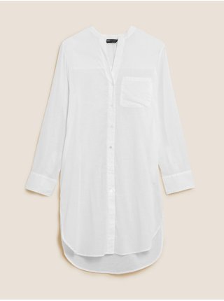 Dlhá plážová košeľa z čistej bavlny Marks & Spencer