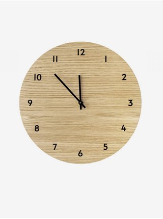Béžové dřevěné nástěnné hodiny BeWooden Arte Clock 